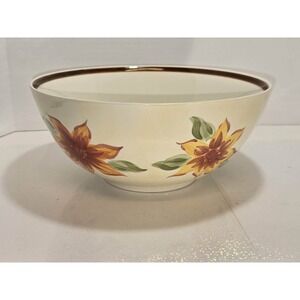 🌻 April Cornell Floral Ceramic Bowl 10" Cottagecore Farmhouse Serving EUC 🌻